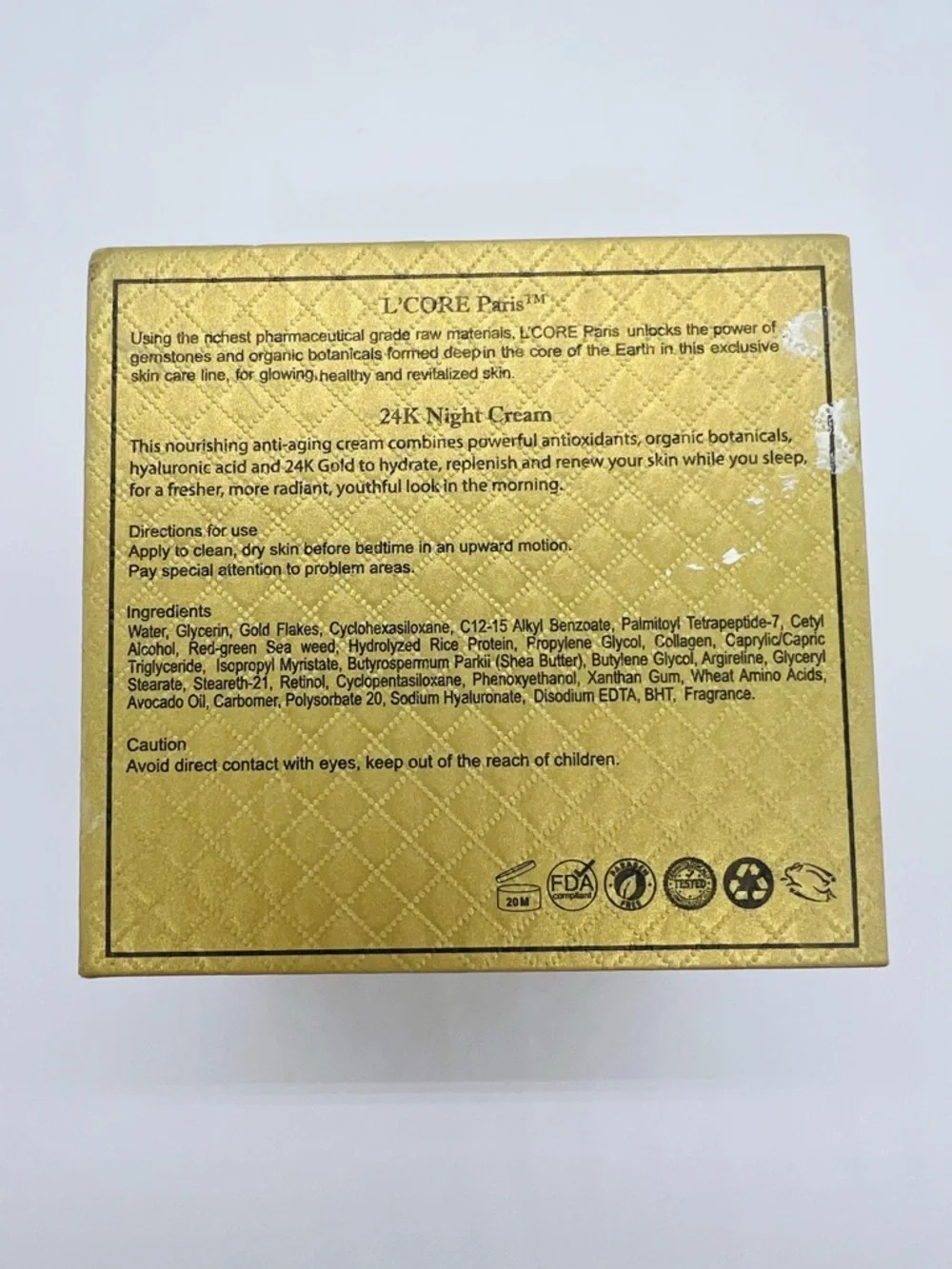 L'CORE 24K Night Cream - Gold NIB